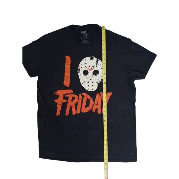 Friday The 13Th Jason Mask T-Shirt Men’s Sz L Black Graphic Scary Halloween Fear - Picture 6 of 10